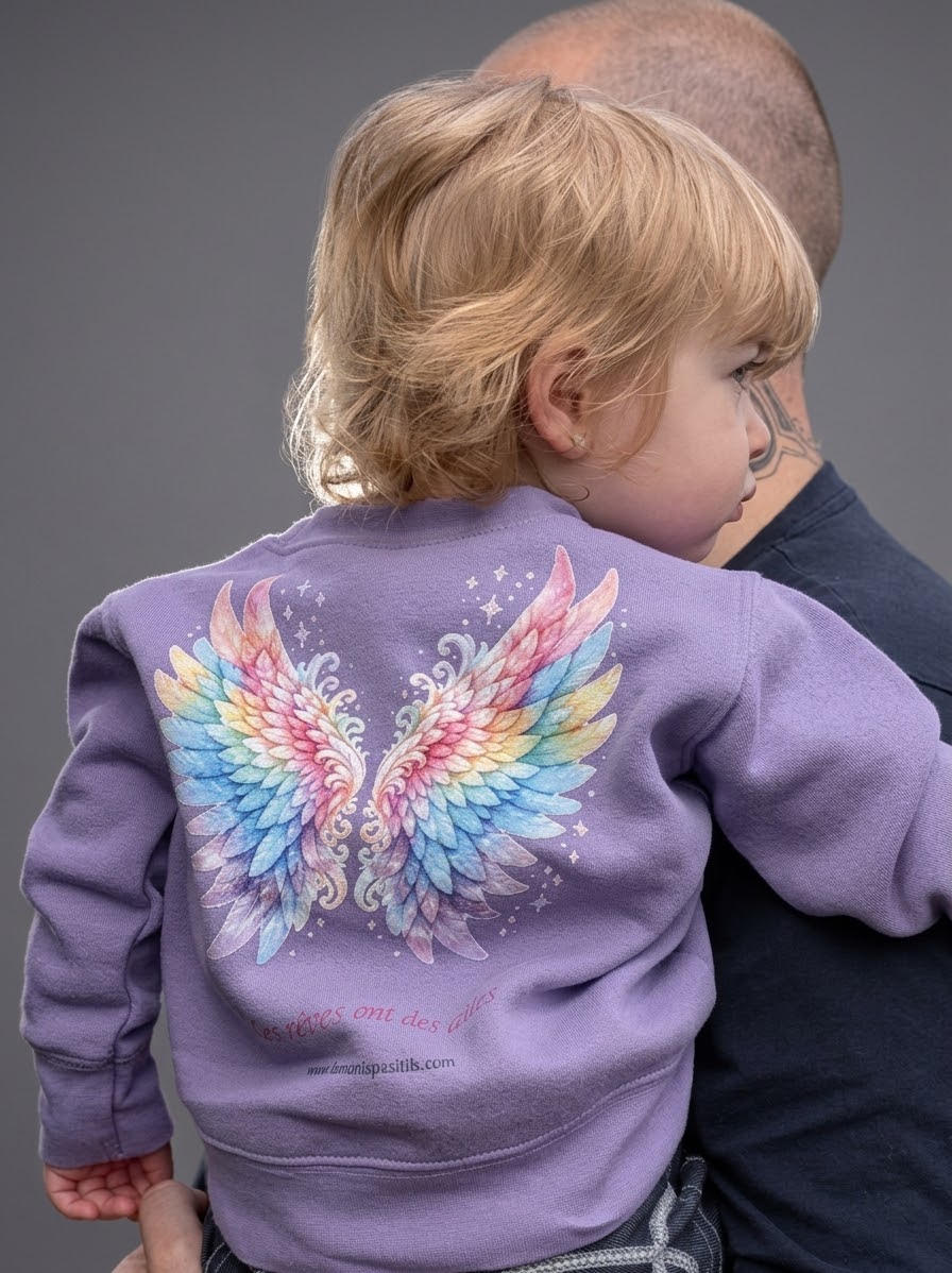 Enfant portant un t-shirt blanc personnalisé Les Minis Positifs